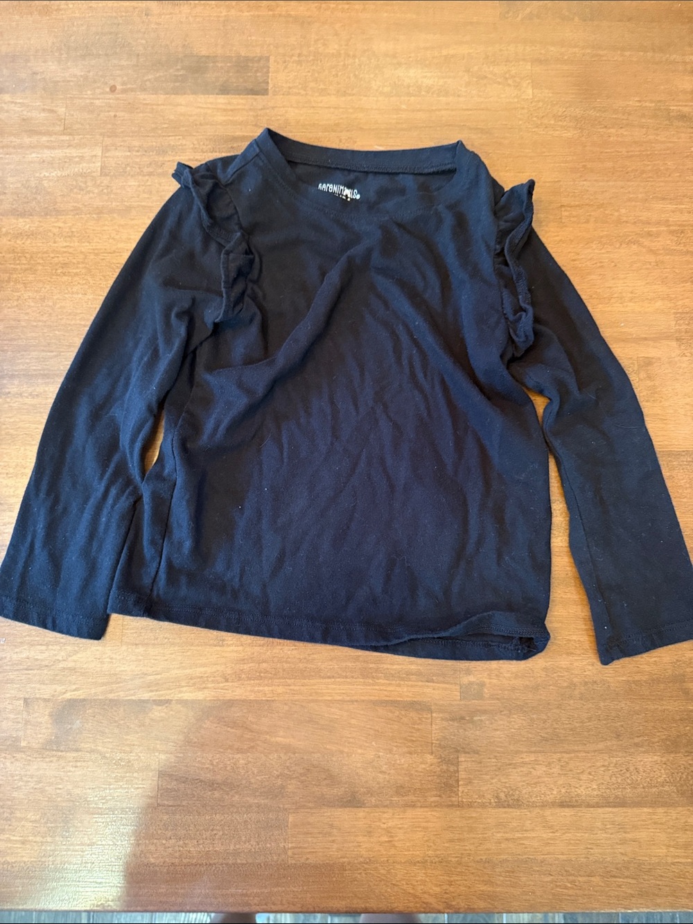 Garanimals Navy Blue Long Sleeve Ruffle Shoulder Top